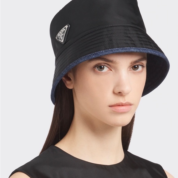 Prada Re-Nylon and denim reversible bucket hat - Picture 2 of 8